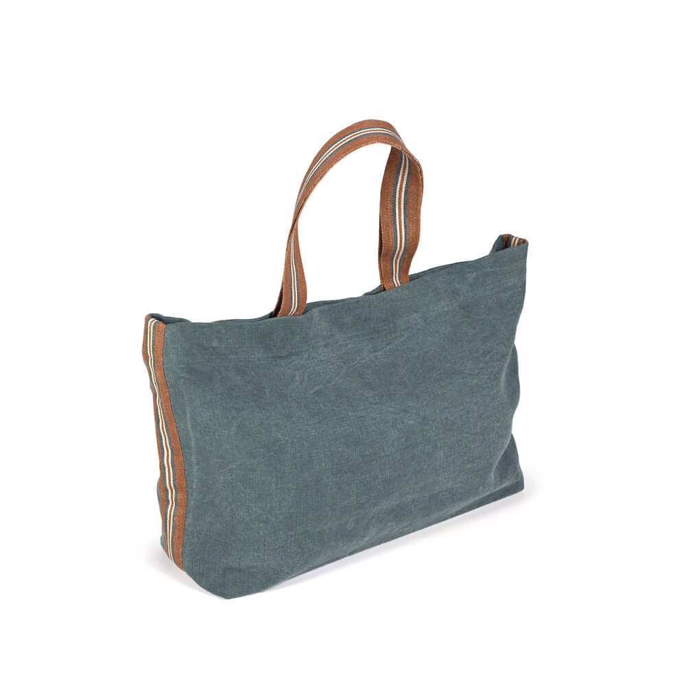 Atlas 100 Heavy Duty Linen Shoulder Bag in River Stonewashed Blue