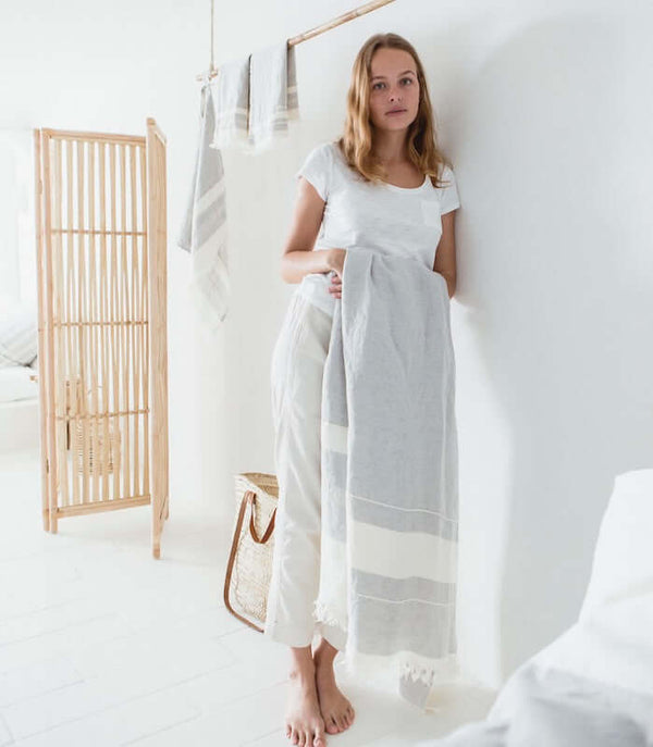 Libeco Belgian Linen Throw Towel - Gent Stripe