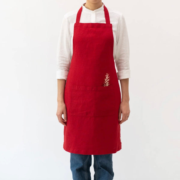 Daily Linen Apron - Red