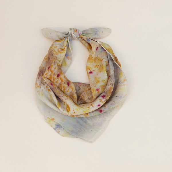 Plant Dyed Silk Scarf - Floral