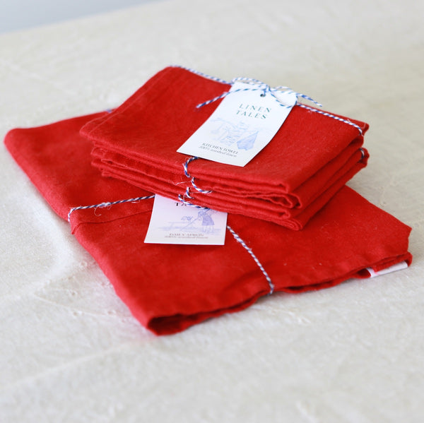 Linen Kitchen Bundle - Red