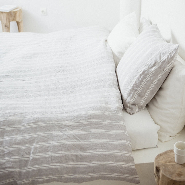 Libeco Belgian linen duvet cover and pillow sham pillow case - Guest House Stripe