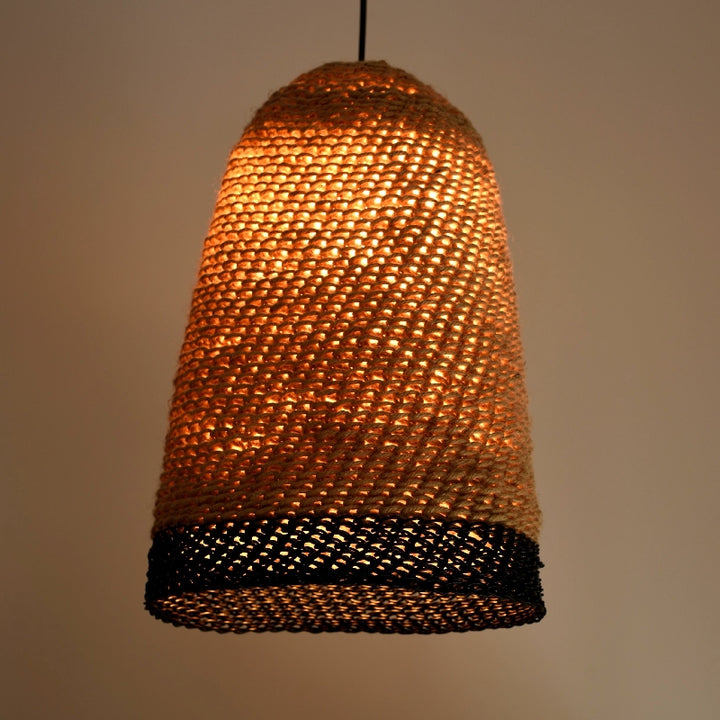 Knitted hemp and leather lampshade is for interior designers – ECOIST