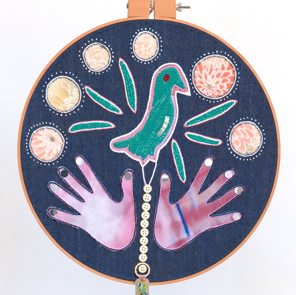 Wall Hanging Art - Bird, Hands, Tears