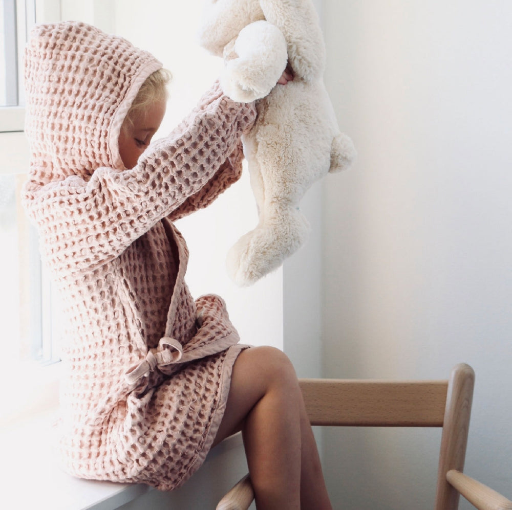 Waffle organic cotton bathrobe for kids and junior are super ??? ECOIST
