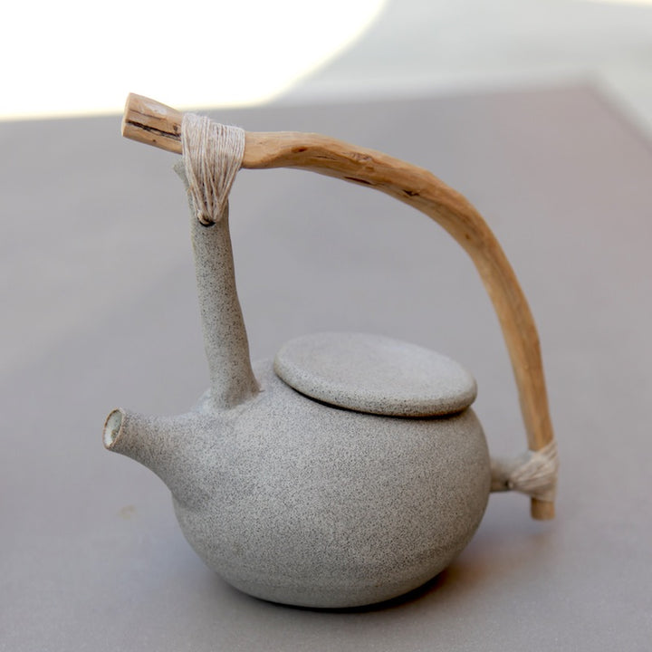 Stone Teapot With Juniper Wood Handle