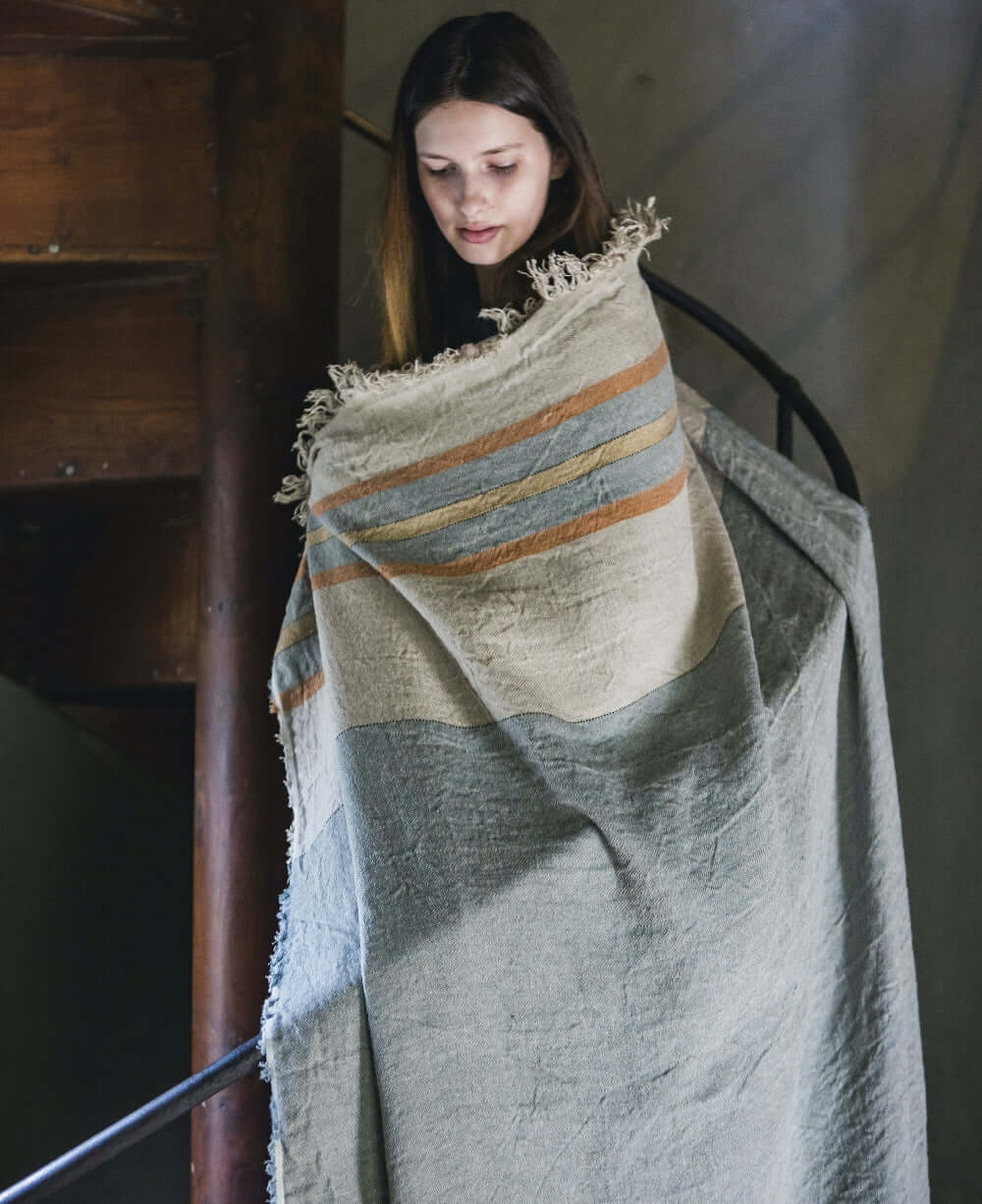 Libeco Belgian Linen Throw Towel - Multi Stripe | ECOIST