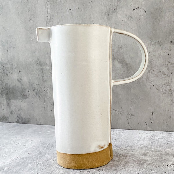 Ceramic White Pitcher Vase